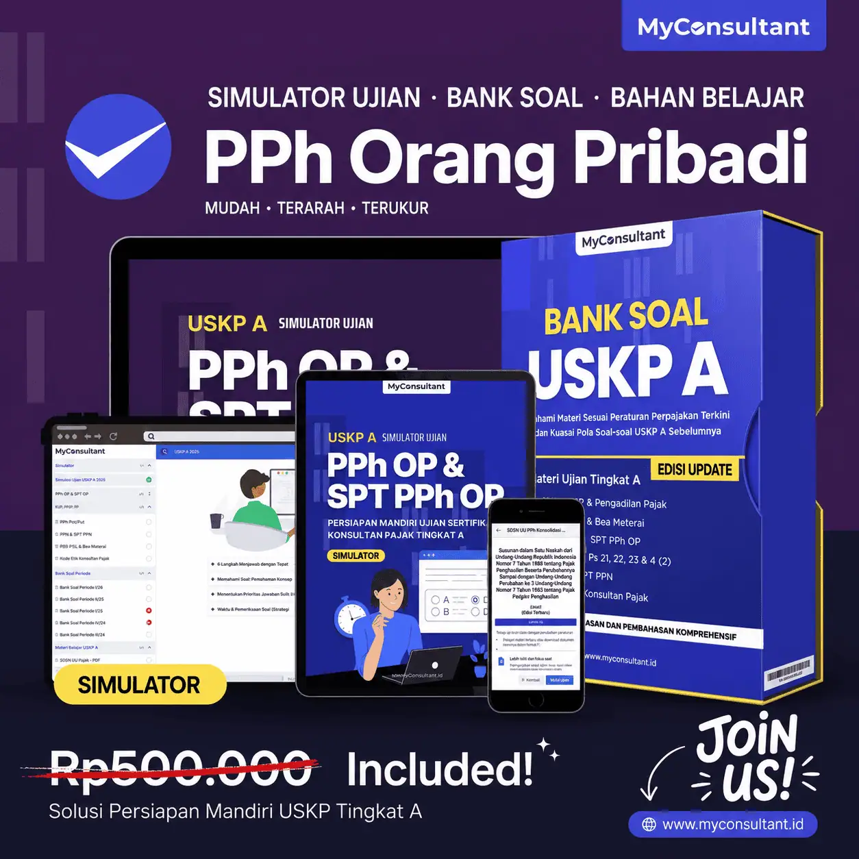 Ilustrasi materi PPh Orang Pribadi dan SPT PPh OP untuk persiapan mandiri ujian sertifikasi konsultan pajak