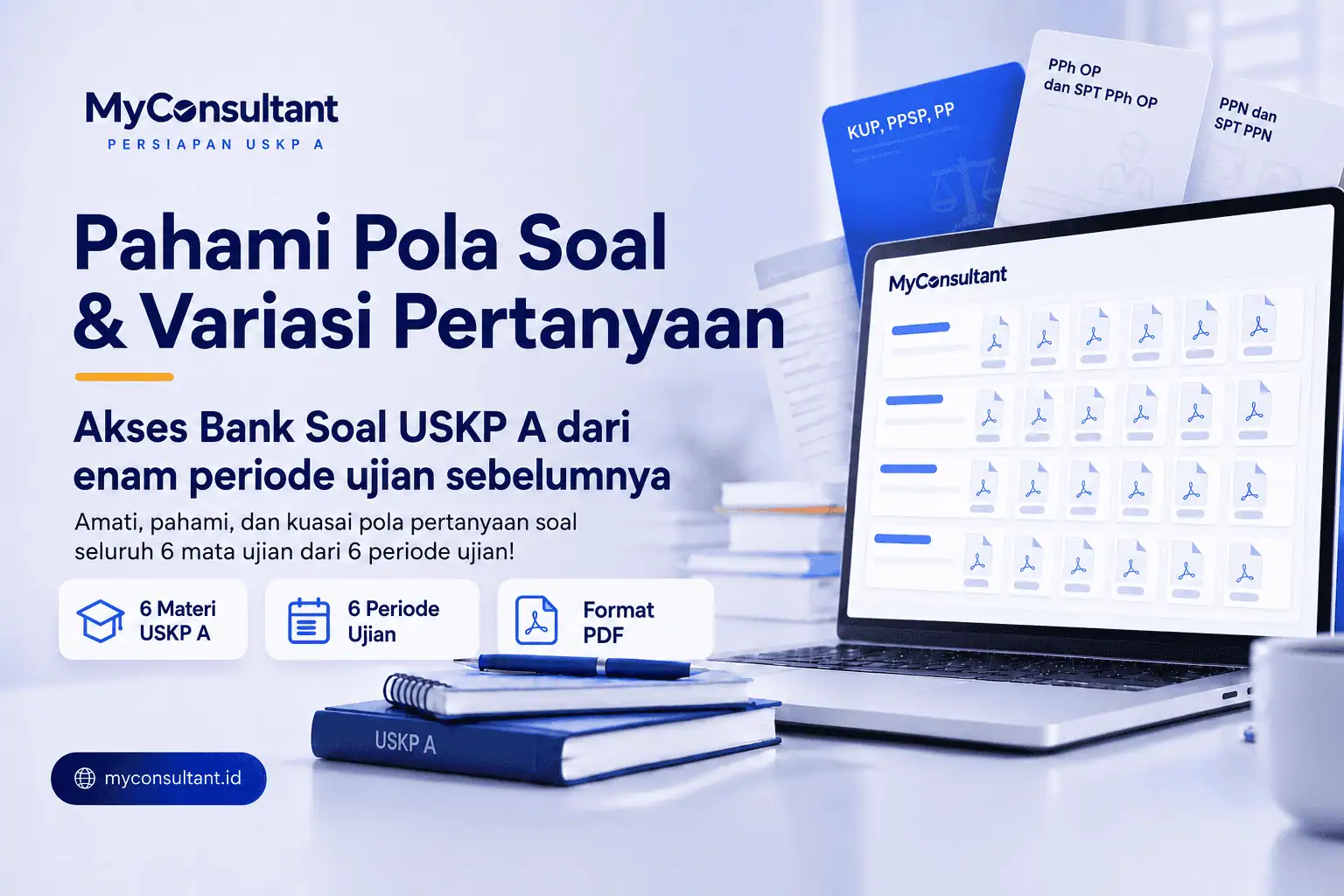 Bank soal enam mata ujian USKP A dari enam periode ujian di MyConsultant